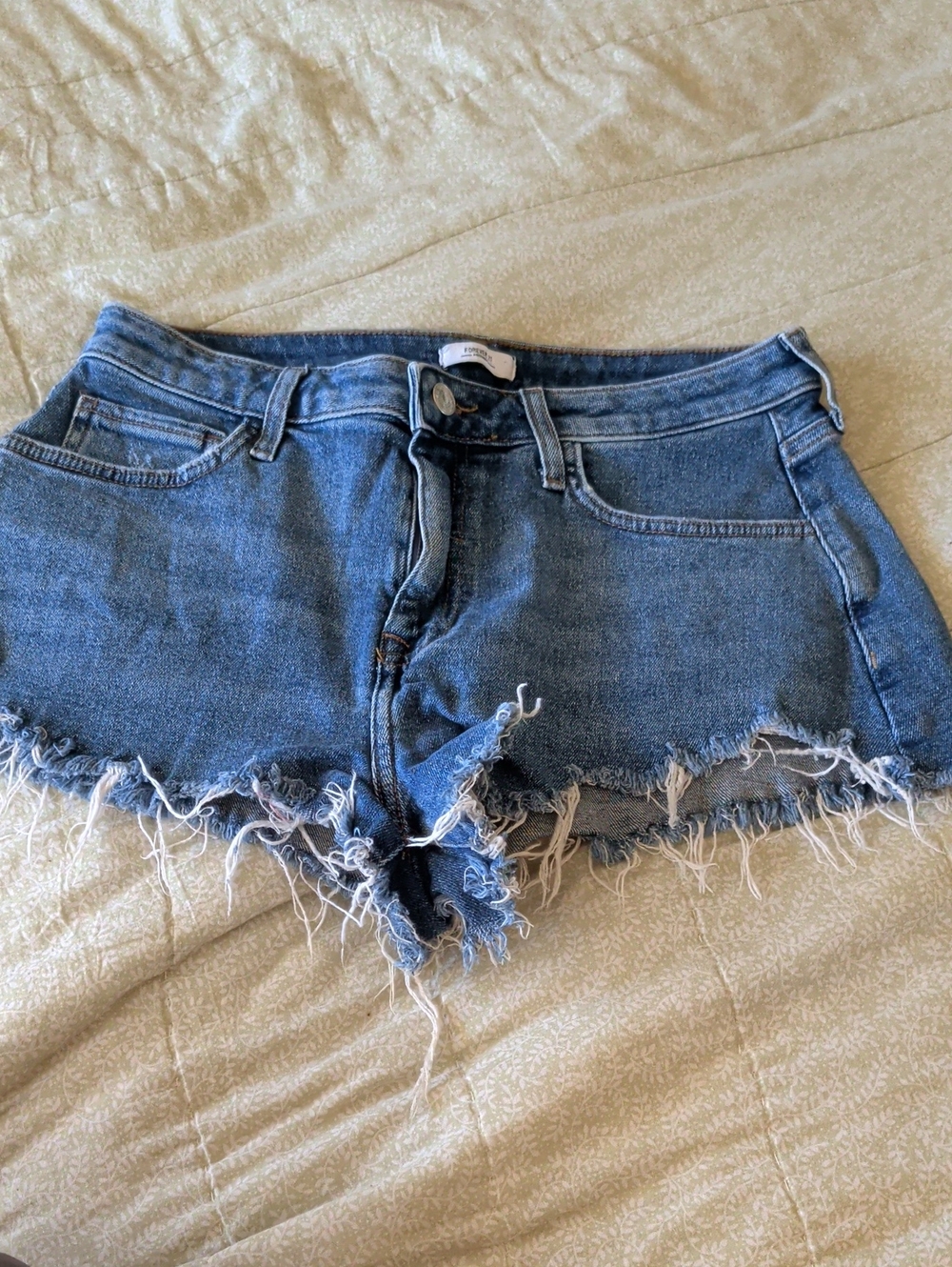 Forever 21 Distressed Blue Denim Cutoff Shorts